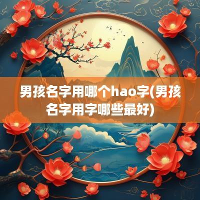 男孩名字用哪个hao字(男孩名字用字哪些最好)