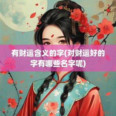 有财运含义的字(对财运好的字有哪些名字呢)