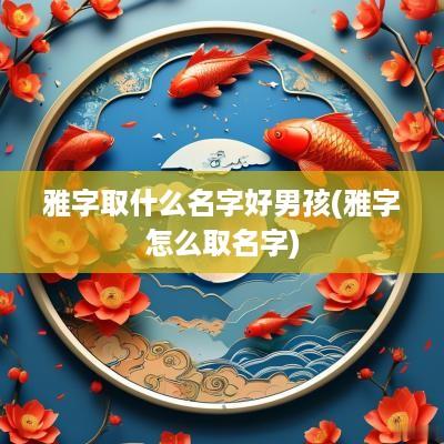 雅字取什么名字好男孩(雅字怎么取名字)