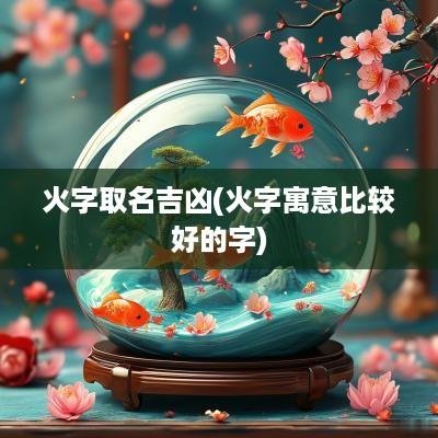 火字取名吉凶(火字寓意比较好的字)