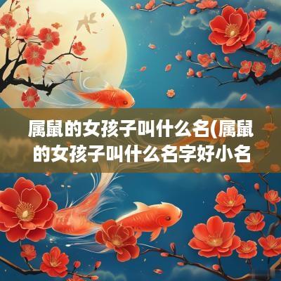 属鼠的女孩子叫什么名(属鼠的女孩子叫什么名字好小名)