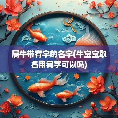 属牛带宥字的名字(牛宝宝取名用宥字可以吗)