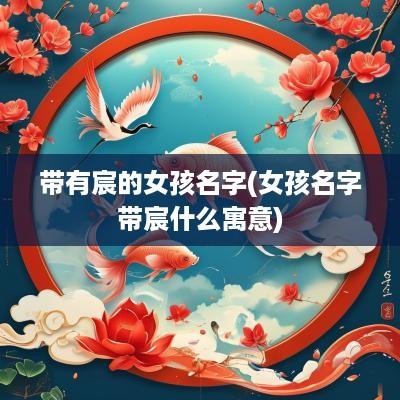 带有宸的女孩名字(女孩名字带宸什么寓意)