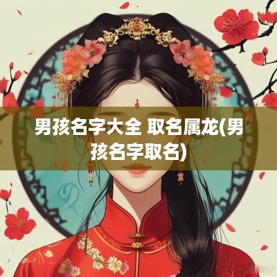 男孩名字大全 取名属龙(男孩名字取名)