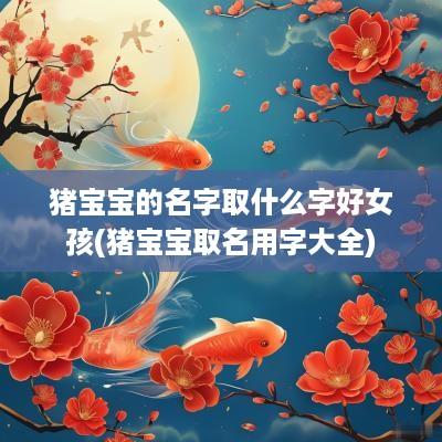 猪宝宝的名字取什么字好女孩(猪宝宝取名用字大全)