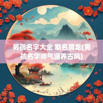 男孩名字大全 取名属龙(男孩名字帅气涵养古风)