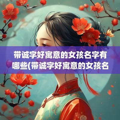 带诚字好寓意的女孩名字有哪些(带诚字好寓意的女孩名字两个字)
