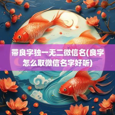 带良字独一无二微信名(良字怎么取微信名字好听)