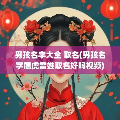 男孩名字大全 取名(男孩名字属虎雷姓取名好吗视频)