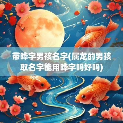带晔字男孩名字(属龙的男孩取名字能用晔字吗好吗)