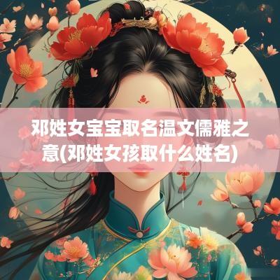 邓姓女宝宝取名温文儒雅之意(邓姓女孩取什么姓名)