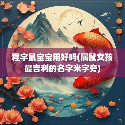 程字鼠宝宝用好吗(属鼠女孩最吉利的名字米字旁)