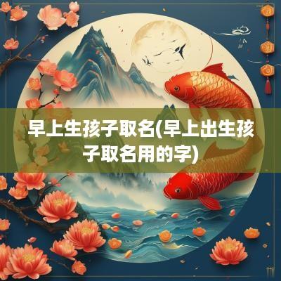 早上生孩子取名(早上出生孩子取名用的字)