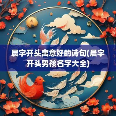 晨字开头寓意好的诗句(晨字开头男孩名字大全)