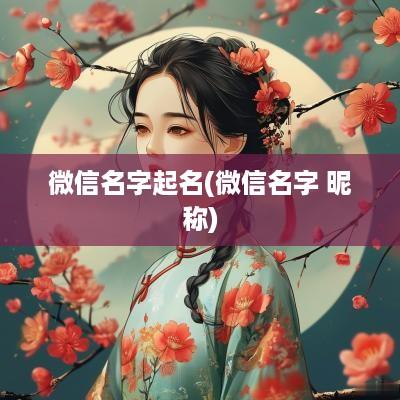 微信名字起名(微信名字 昵称)