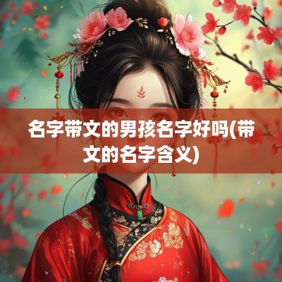 名字带文的男孩名字好吗(带文的名字含义)