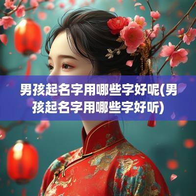 男孩起名字用哪些字好呢(男孩起名字用哪些字好听)