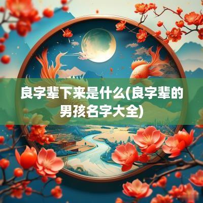 良字辈下来是什么(良字辈的男孩名字大全)