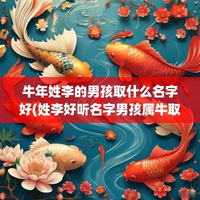 蛇年姓李的男孩取什么名字好(姓李好听名字男孩属牛取名)