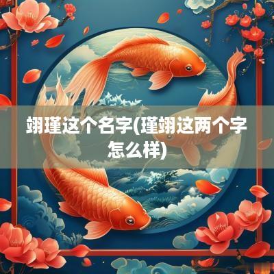 翊瑾这个名字(瑾翊这两个字怎么样)