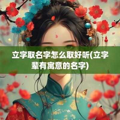 立字取名字怎么取好听(立字辈有寓意的名字)