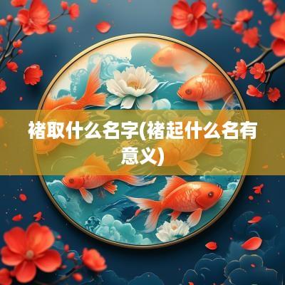 褚取什么名字(褚起什么名有意义)