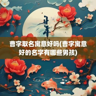 曹字取名寓意好吗(曹字寓意好的名字有哪些男孩)