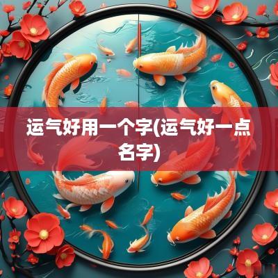 运气好用一个字(运气好一点名字)