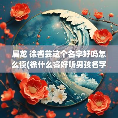 属龙 徐睿芸这个名字好吗怎么读(徐什么睿好听男孩名字)