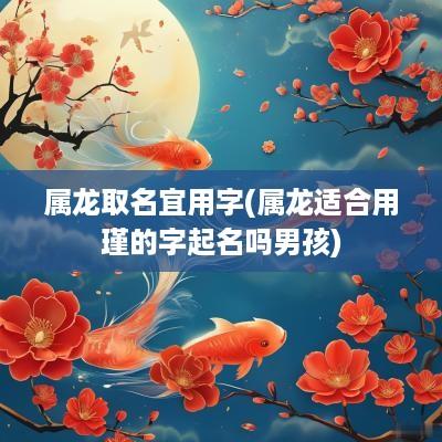 属龙取名宜用字(属龙适合用瑾的字起名吗男孩)