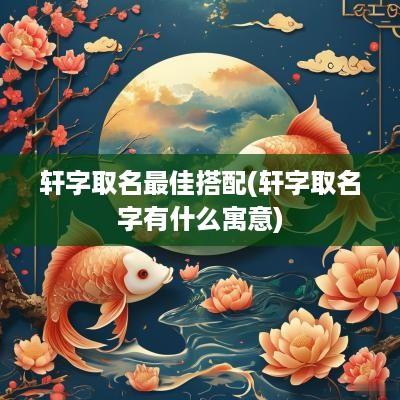 轩字取名最佳搭配(轩字取名字有什么寓意)