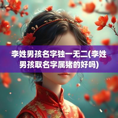 李姓男孩名字独一无二(李姓男孩取名字属猪的好吗)