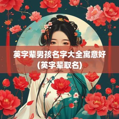英字辈男孩名字大全寓意好(英字辈取名)