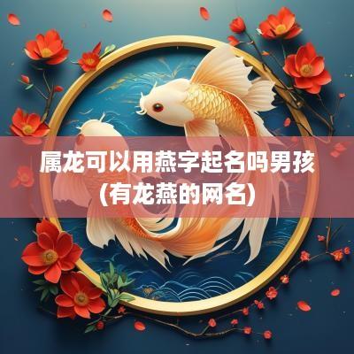 属龙可以用燕字起名吗男孩(有龙燕的网名)