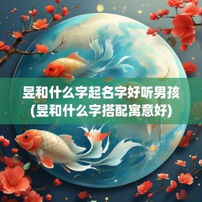 昱和什么字起名字好听男孩(昱和什么字搭配寓意好)