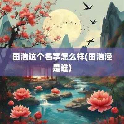 田浩这个名字怎么样(田浩泽是谁)