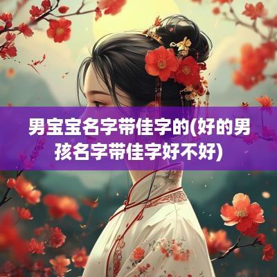 男宝宝名字带佳字的(好的男孩名字带佳字好不好)