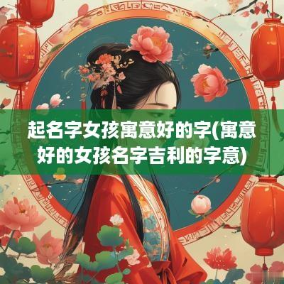 起名字女孩寓意好的字(寓意好的女孩名字吉利的字意)