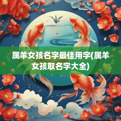 属羊女孩名字最佳用字(属羊女孩取名字大全)