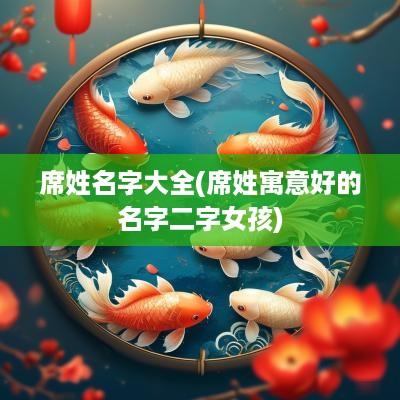 席姓名字大全(席姓寓意好的名字二字女孩)
