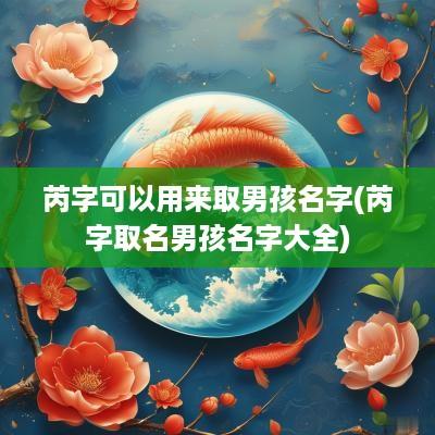 芮字可以用来取男孩名字(芮字取名男孩名字大全)