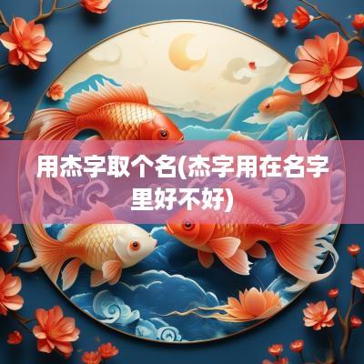 用杰字取个名(杰字用在名字里好不好)