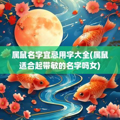 属鼠名字宜忌用字大全(属鼠适合起带敏的名字吗女)