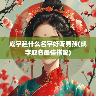 成字起什么名字好听男孩(成字取名最佳搭配)