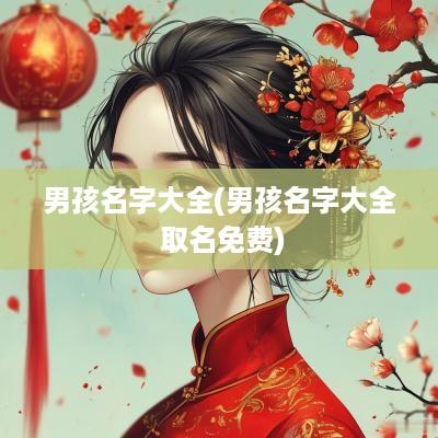 男孩名字大全(男孩名字大全 取名免费)