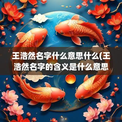 王浩然名字什么意思什么(王浩然名字的含义是什么意思)