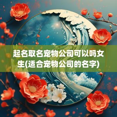 起名取名宠物公司可以吗女生(适合宠物公司的名字)