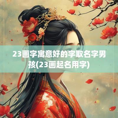23画字寓意好的字取名字男孩(23画起名用字)