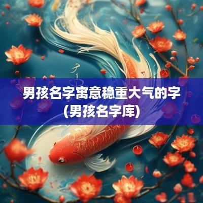 男孩名字寓意稳重大气的字(男孩名字库)