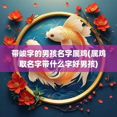 带峻字的男孩名字属鸡(属鸡取名字带什么字好男孩)